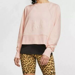 Nike Women Soft pink Get Fit Fleece Crewneck pullover sweatshirt women’s XL